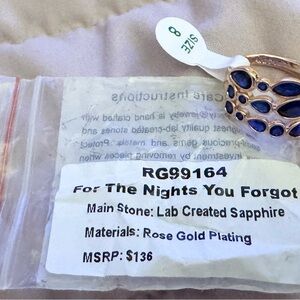 Rose Gold Plated Ring with Lab Created Sapphire